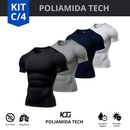 Kit 4 Camisa Compressão Masculina em Poliamida Tech