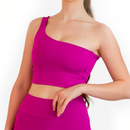 Top Feminino Um Ombro em Poliamida Tech