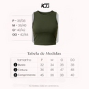 Kit 3 Cropped Feminino Canelado Regata