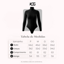 Body Poliamida Gola Alta Manga Longa Segunda Pele Feminino