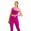 Conjunto Calça Legging + Top Um Ombro em Poliamida Tech