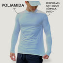 Camisa Poliamida Uv50+ Masculina Manga Longa Térmica Anti Odor Proteção Solar Segunda Pele Praia KJG