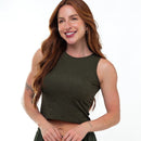 Kit 3 Cropped Canelado Mircrofibra Sem Manga Blusinha Regata Basica