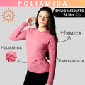 Camisa Poliamida Uv50+ Feminina Térmica Anti Odor Manga Longa Proteção Solar Blusa Segunda Pele KJG