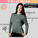Camisa Poliamida Uv50+ Feminina Térmica Anti Odor Manga Longa Proteção Solar Blusa Segunda Pele KJG