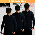 Kit 3 Camisa Poliamida Uv50+ Masculina Térmica Anti Odor Proteção Solar Segunda Pele Manga Longa KJG