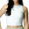 Top Cropped POLIAMIDA Premium Forro Duplo Regata Feminino Básico Liso Camada Dupla