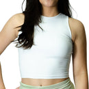 Top Cropped POLIAMIDA Premium Forro Duplo Regata Feminino Básico Liso Camada Dupla