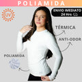 Camisa Poliamida Uv50+ Feminina Térmica Anti Odor Manga Longa Proteção Solar Blusa Segunda Pele KJG