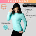 Camisa Poliamida Uv50+ Feminina Térmica Anti Odor Manga Longa Proteção Solar Blusa Segunda Pele KJG
