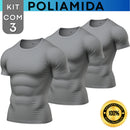 Kit com 3 Camisa Poliamida Masculina Compressão Manga Curta Térmica Anti Odor Uv50+ Academia Raglan (Cópia)