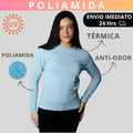 Camisa Poliamida Uv50+ Feminina Térmica Anti Odor Manga Longa Proteção Solar Blusa Segunda Pele KJG