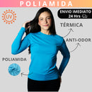 Camisa Poliamida Uv50+ Feminina Térmica Anti Odor Manga Longa Proteção Solar Blusa Segunda Pele KJG