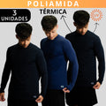 Kit 3 Camisa Poliamida Uv50+ Masculina Térmica Anti Odor Proteção Solar Segunda Pele Manga Longa KJG