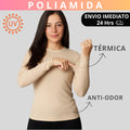Camisa Poliamida Uv50+ Feminina Térmica Anti Odor Manga Longa Proteção Solar Blusa Segunda Pele KJG