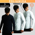 Kit 3 Camisa Poliamida Uv50+ Masculina Térmica Anti Odor Proteção Solar Segunda Pele Manga Longa KJG