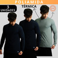 Kit 3 Camisa Poliamida Uv50+ Masculina Térmica Anti Odor Proteção Solar Segunda Pele Manga Longa KJG