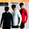 Kit 3 Camisa Poliamida Uv50+ Masculina Térmica Anti Odor Proteção Solar Segunda Pele Manga Longa KJG