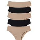 Kit 5 Calcinhas Tanga Laser Sem Costura Microfibra Algodão