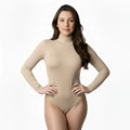 Body Poliamida Gola Alta Manga Longa Segunda Pele Feminino